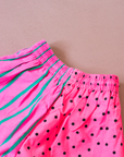מכנסיים קצרים ורודים עם פסים ונקודות | דד סטוק צרפתי מהאייטיז | 2-3 שנים