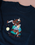 Blue sweatshirt with colorful Tintin embroidery | 3-4 years