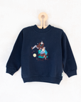Blue sweatshirt with colorful Tintin embroidery | 3-4 years