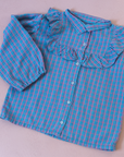 Checkered shirt in shades of purple and turquoise | 5-6 years