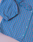 Checkered shirt in shades of purple and turquoise | 5-6 years