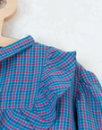 Checkered shirt in shades of purple and turquoise | 5-6 years