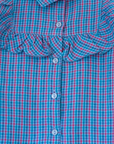 Checkered shirt in shades of purple and turquoise | 5-6 years