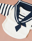White knit with sailor collar | French deadstock | 6-9 months