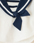 White knit with sailor collar | French deadstock | 6-9 months
