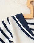 White knit with sailor collar | French deadstock | 6-9 months