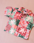 Red and green button-down shirt | 2-3 years