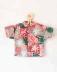Red and green button-down shirt | 2-3 years