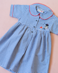 Plaid dress from Italy with sailor and sailboat embroidery | 3-4 years