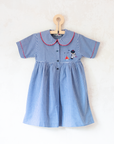Plaid dress from Italy with sailor and sailboat embroidery | 3-4 years