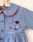 Plaid dress from Italy with sailor and sailboat embroidery | 3-4 years