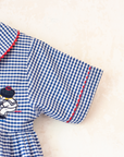 Plaid dress from Italy with sailor and sailboat embroidery | 3-4 years