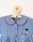 Plaid dress from Italy with sailor and sailboat embroidery | 3-4 years