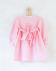 Pink tunic from the 50s with embroidered rabbits | 5-6 years