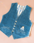 Denim vest with Tintin embroidery | 14-15 years