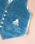 Denim vest with Tintin embroidery | 14-15 years