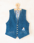 Denim vest with Tintin embroidery | 14-15 years