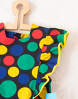 Colorful polka dot jumpsuit | French dead stock | 7-8 years