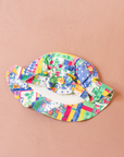Colorful 80s hat with flower and button | 1-2 years