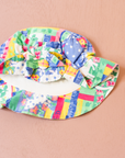 Colorful 80s hat with flower and button | 1-2 years