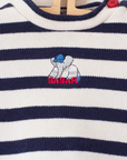 Knit with stripes and embroidery of the King in the Bar | 12-18 months