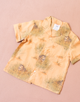 Pink button-up shirt with lions | French deadstock | 18-24 months