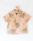 Pink button-up shirt with lions | French deadstock | 18-24 months