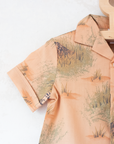 Pink button-up shirt with lions | French deadstock | 18-24 months