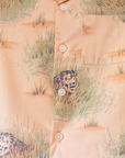 Pink button-up shirt with lions | French deadstock | 18-24 months