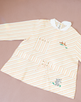 Striped and embroidered bunny shirt | French deadstock from the 70s | 3-4 years