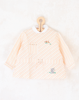 Striped and embroidered bunny shirt | French deadstock from the 70s | 3-4 years