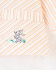 Striped and embroidered bunny shirt | French deadstock from the 70s | 3-4 years