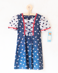 Floral dress with tie at the chest | Deadstock from the 70s | 5-6 years