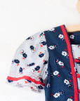 Floral dress with tie at the chest | Deadstock from the 70s | 5-6 years
