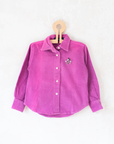 Pink corduroy shirt with Mickey Mouse | 3-4 years
