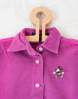 Pink corduroy shirt with Mickey Mouse | 3-4 years