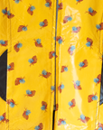מעיל גשם צהוב עם כובע והדפס נוצות | 7-8 שנים