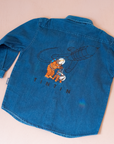 Denim shirt with Tintin in space embroidery | 3-4 years