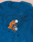 Denim shirt with Tintin in space embroidery | 3-4 years