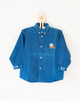 Denim shirt with Tintin in space embroidery | 3-4 years