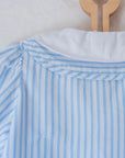 חולצת פסים עם צווארון ופפיונים רקומים | 6-7 שנים