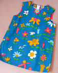 שמלה כחולה פרחונית | 2-3 שנים