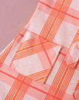 Orange Checkered Dress | French Deadstock from the Seventies | 4-5 Years