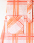 Orange Checkered Dress | French Deadstock from the Seventies | 4-5 Years