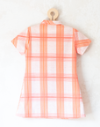 Orange Checkered Dress | French Deadstock from the Seventies | 4-5 Years