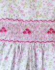 שמלה פרחונית עם רקמת כיווצים ופרחים | 8-9 שנים