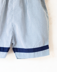 Striped overalls with sailor embroidery | 9-12 months