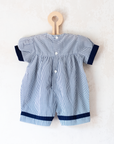 Striped overalls with sailor embroidery | 9-12 months