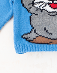 סוודר כחול עם כלב ים | 12-18 חודשים