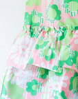 70s floral and ruffle dress | French dead stock | 2-3 years